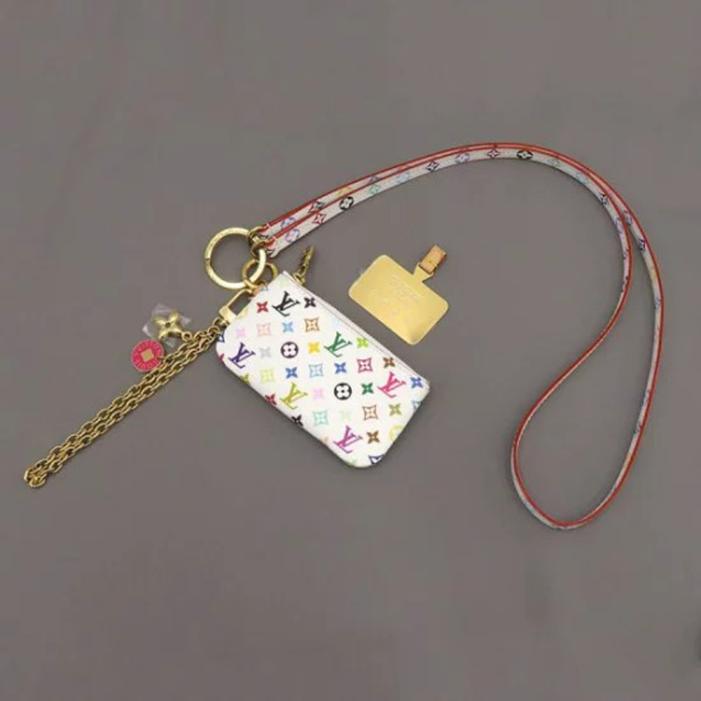 Louis Vuitton Multicolor LV TM Phone Holder White Brown